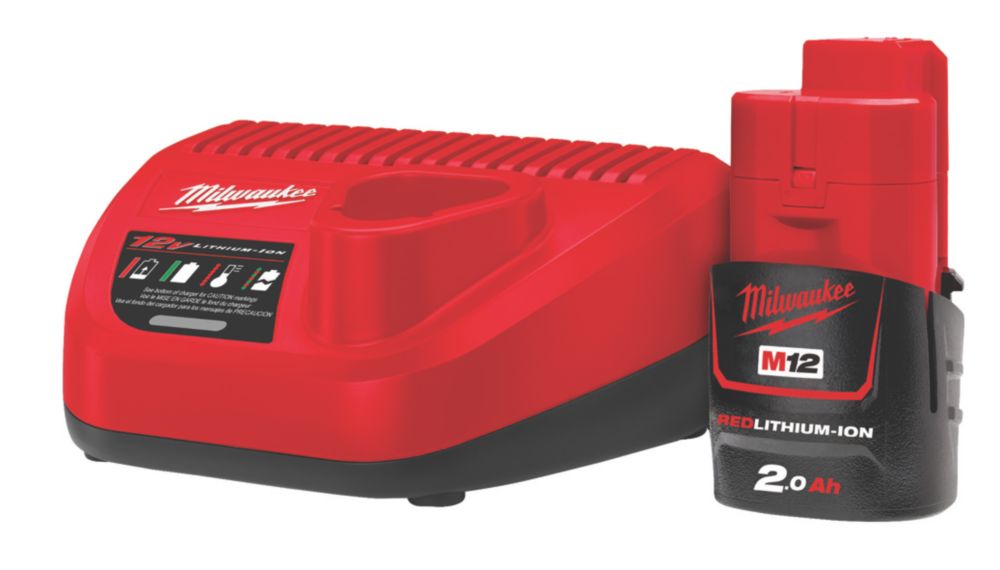 Image of Milwaukee M12 NRG-201 12V 2.0Ah Li-Ion RedLithium Battery & Charger Set 