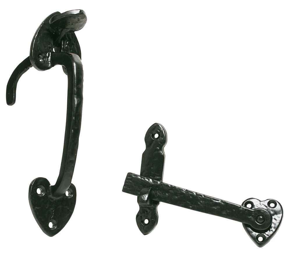 Image of Antique Suffolk Latch Black 196mm 