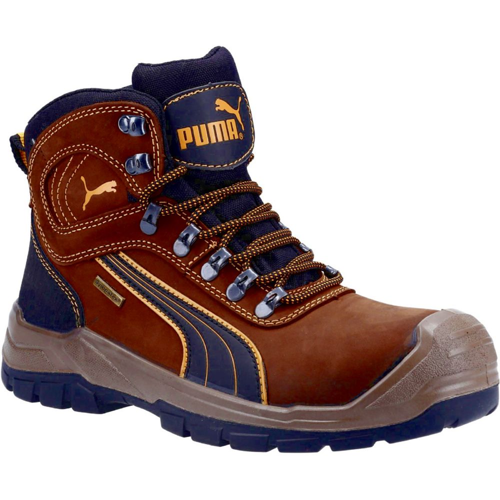 Image of Puma Sierra Nervada Mid Metal Free Safety Boots Brown Size 8 