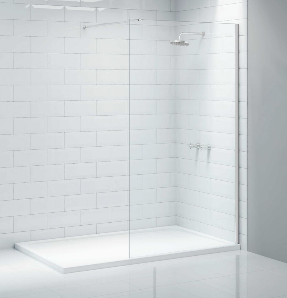 Image of Triton Neo Frameless Showerwall Chrome 800mm x 2015mm 