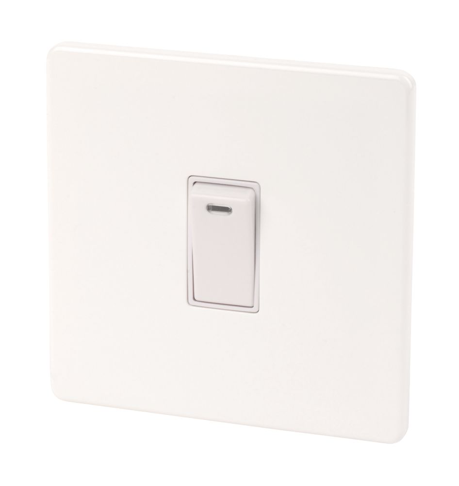 Image of Varilight 20AX 1-Gang DP Control Switch Ice White with Neon with White Inserts 