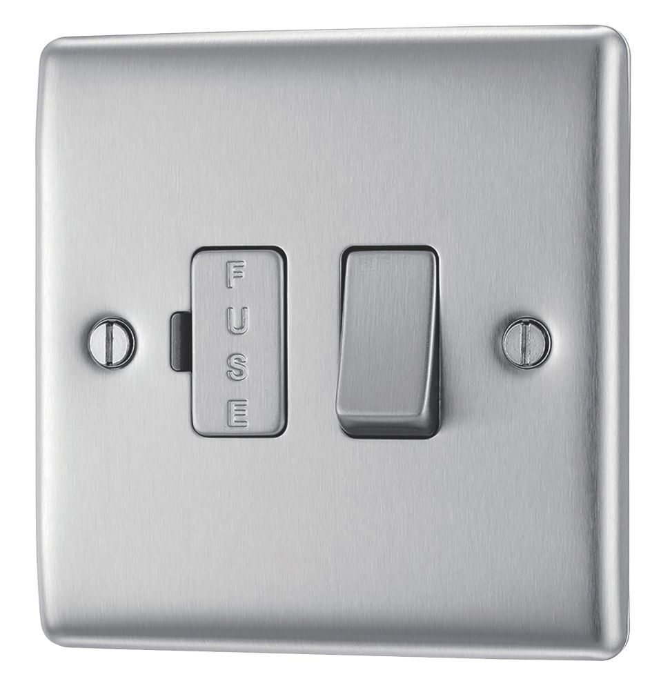 Image of British General Nexus Metal 13A Switched Fused Spur Brushed Steel 
