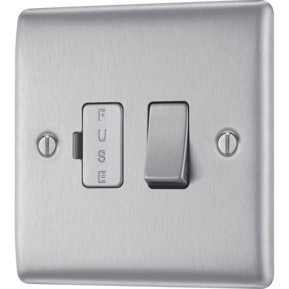 Image of British General Nexus Metal 13A Switched Fused Spur Brushed Steel 