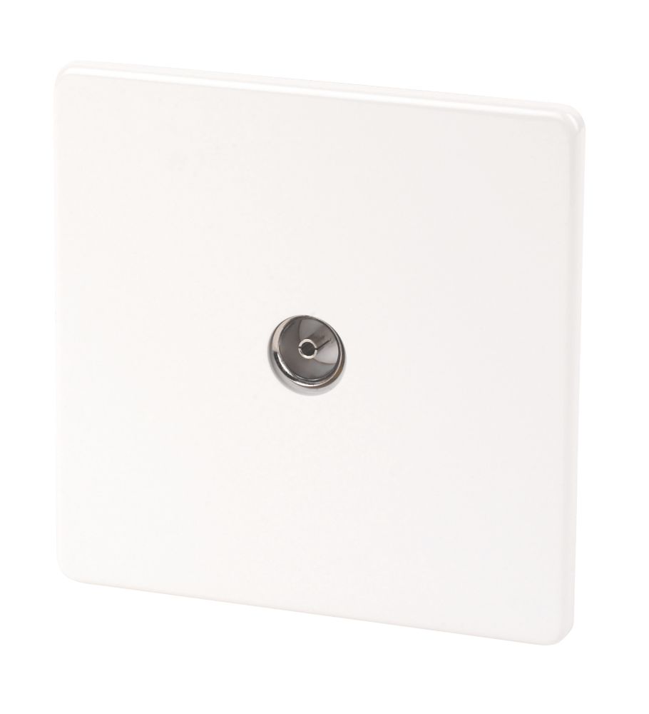 Image of Varilight 1-Gang Coaxial TV Socket Ice White 