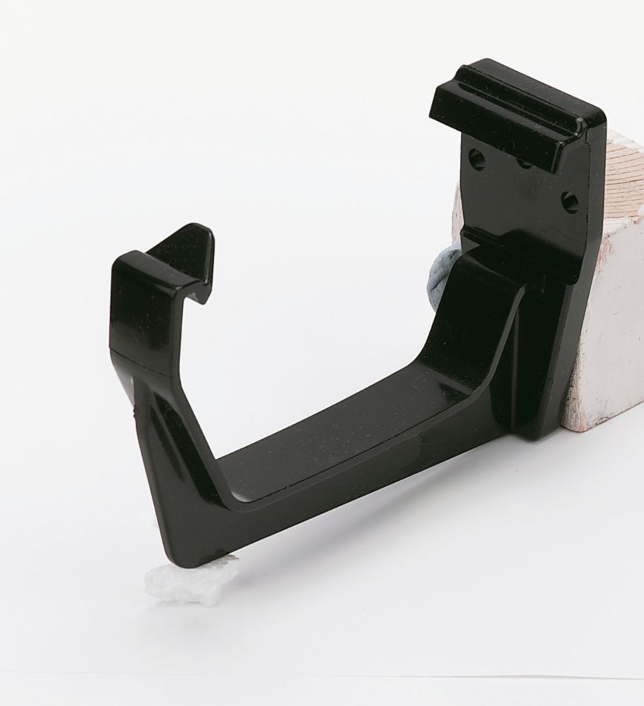 Image of FloPlast Square Fascia Bracket Black 114mm 10 Pack 