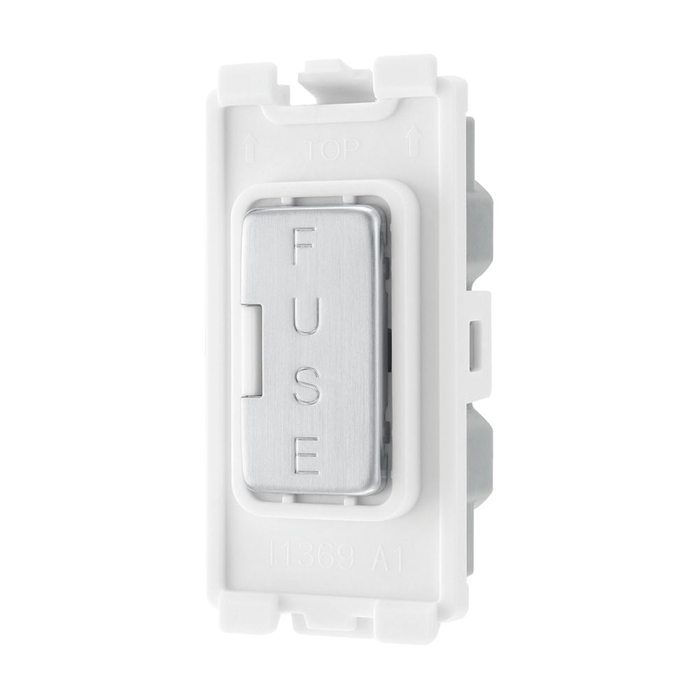 Image of British General 13A Grid Fused Spur Brushed Steel 