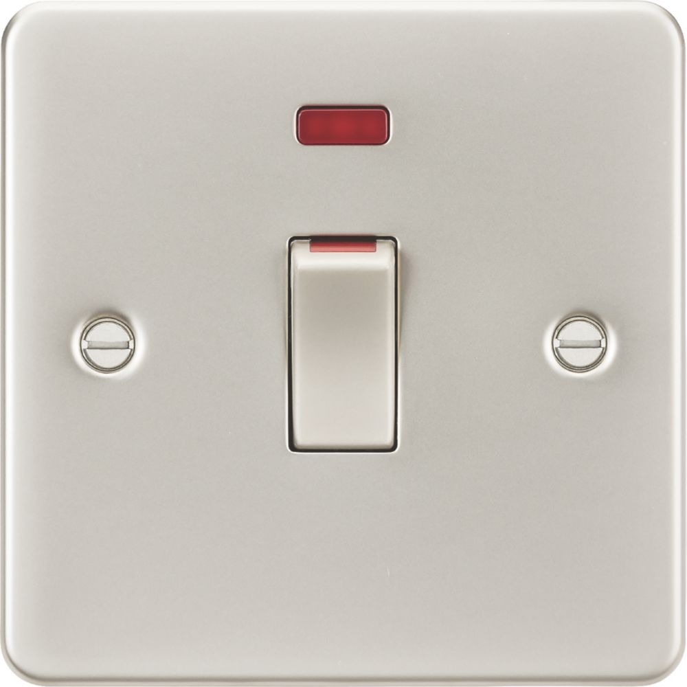 Image of Knightsbridge 45A 1-Gang DP Control Switch Pearl with LED 
