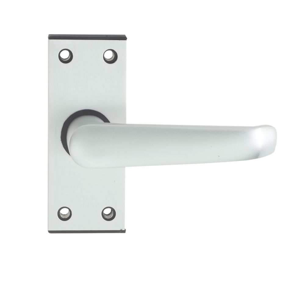Image of Union Ambassador Latch Lever Latch Handle Pair Satin Aluminium 