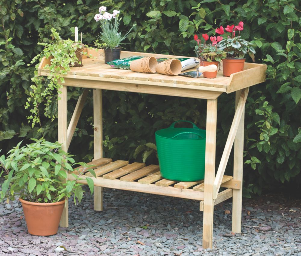 Image of Forest Larchlap Softwood Potting Bench 920mm x 520mm x 1080mm 
