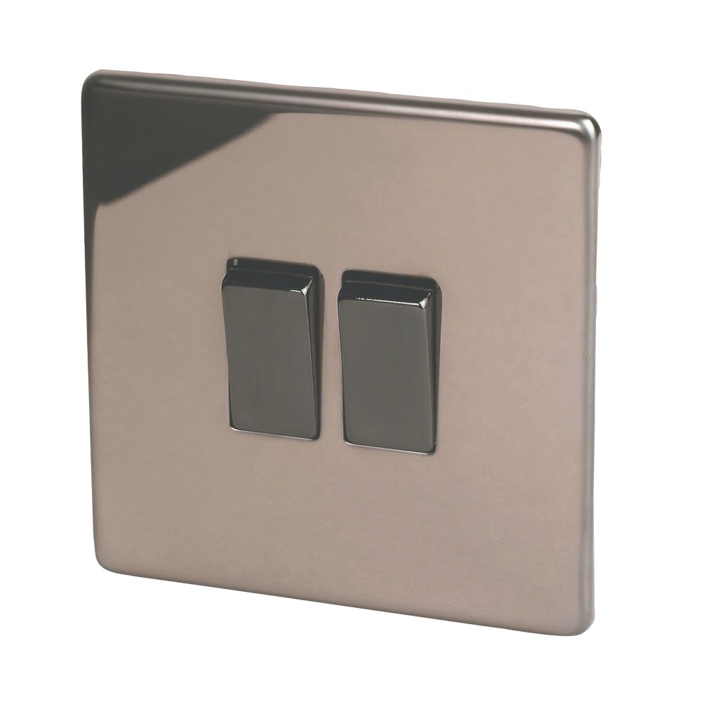 Image of Varilight 10AX 2-Gang 2-Way Light Switch Polished Bronze 