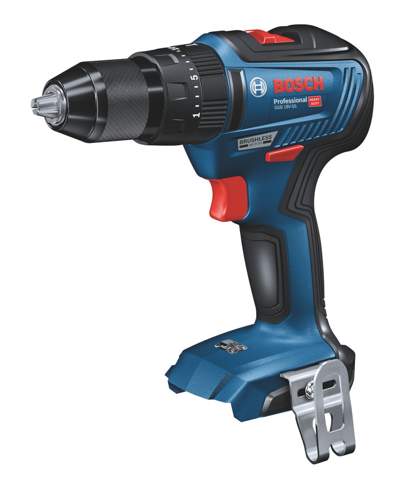 Image of Bosch GSB 18V-55 Professional 18V Li-Ion Coolpack Brushless Cordless Combi Drill - Bare 