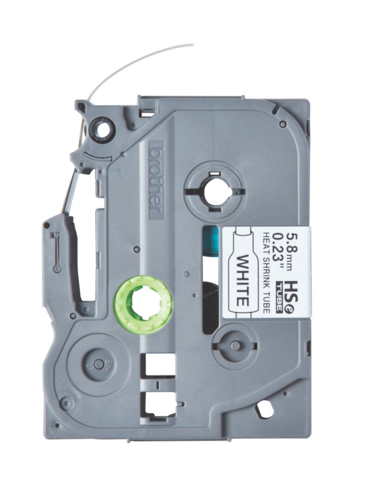 Image of Brother HSE211 Black on White Heat Shrink Tubing 5.8mm x 1.5m 