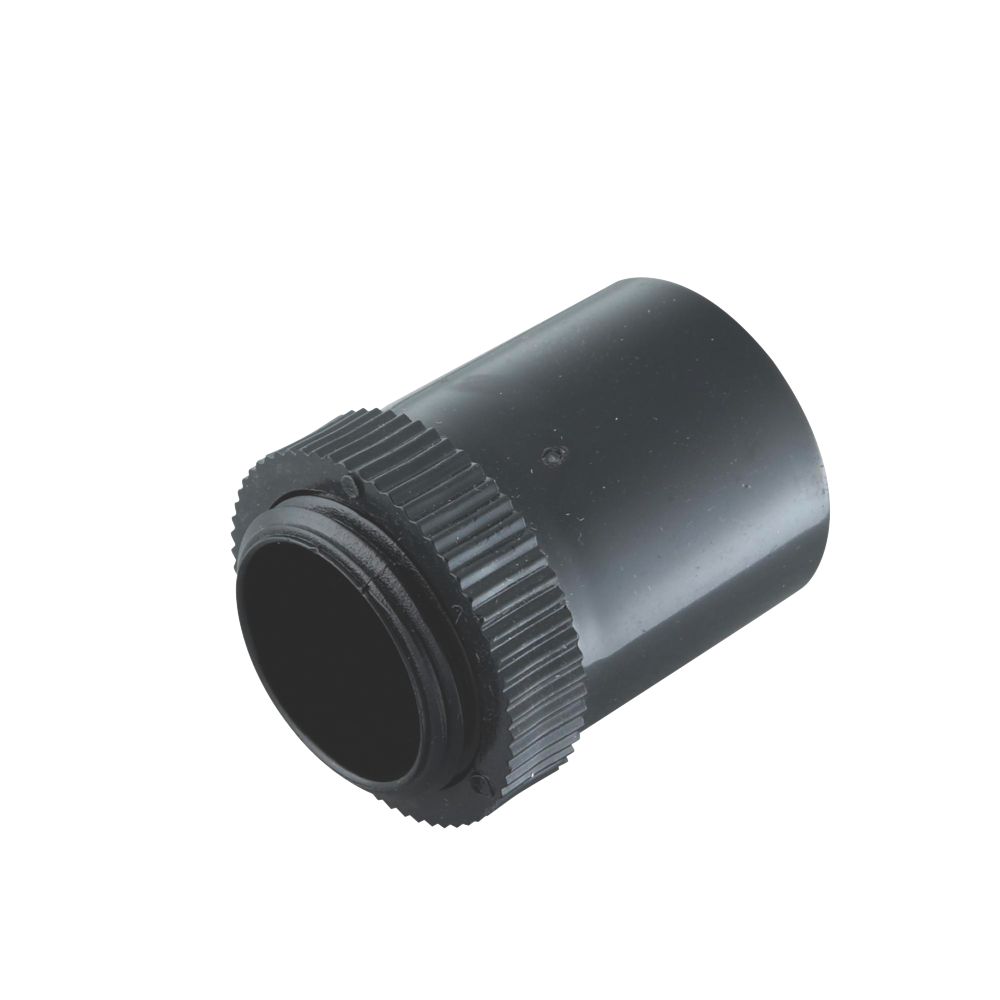 Image of Tower Male Conduit Adaptors 20mm Black 2 Pack 