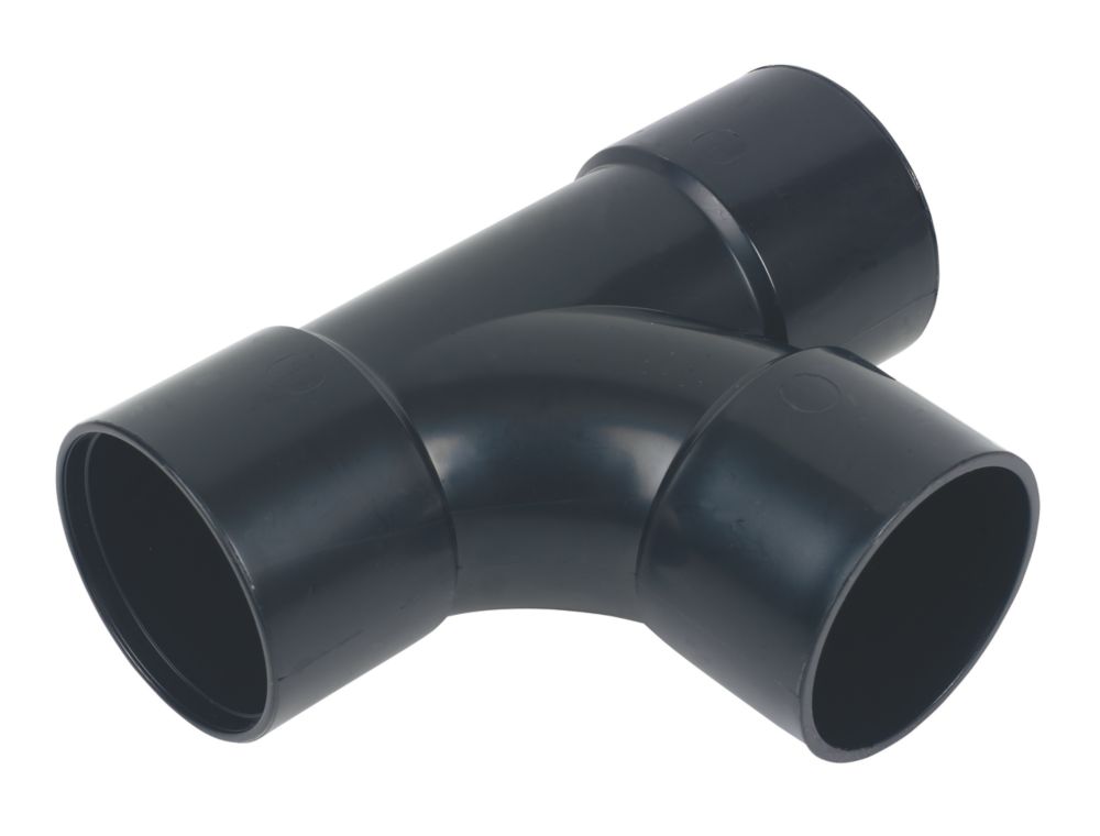 Image of FloPlast Solvent Weld Tees Black 40mm 3 Pack 