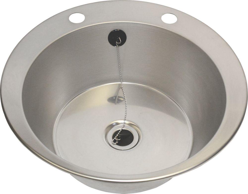 Image of 1 Bowl Stainless Steel Inset Washbasin 447mm x 130mm 