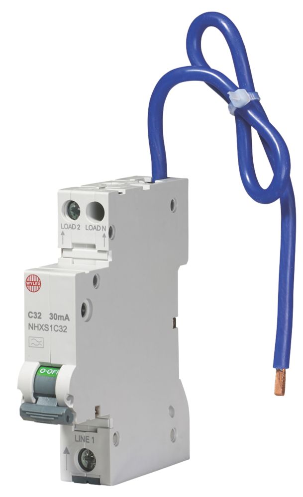 Image of Wylex 32A 30mA DP Type C Mini RCBO 