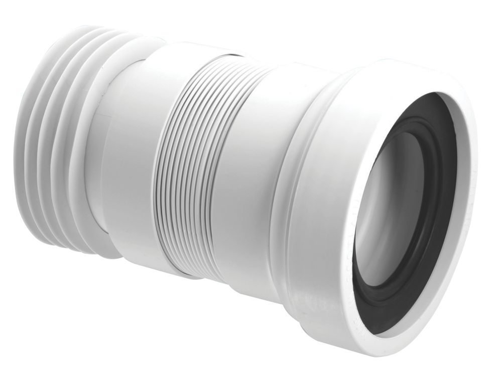 Image of McAlpine Flexible Straight WC Pan Connector White 100-160mm 
