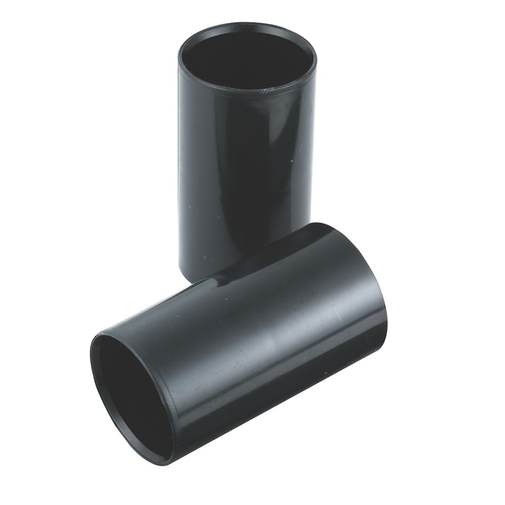 Image of Tower Black Heavy Conduit Couplings 25mm Black 2 Pack 