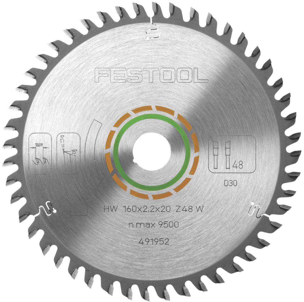 Image of Festool Wood Cross Cut TCT Circular Saw Blade 160mm x 20mm 48T 