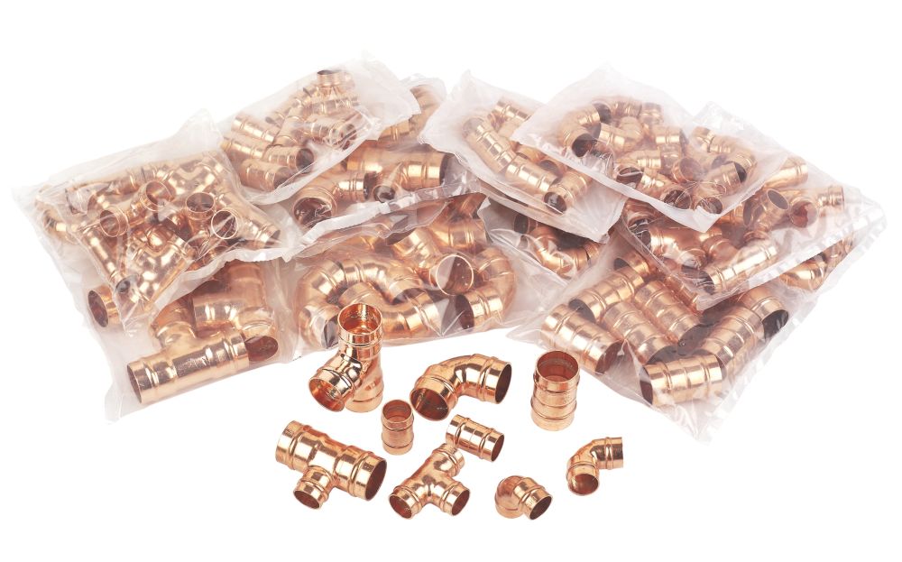 Image of Flomasta Solder Ring Fittings Pack 125 Piece Set 