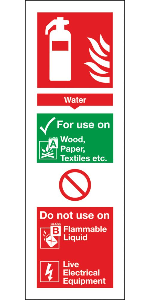 Image of Non Photoluminescent Water Extinguisher ID Signs 300mm x 100mm 100 Pack 