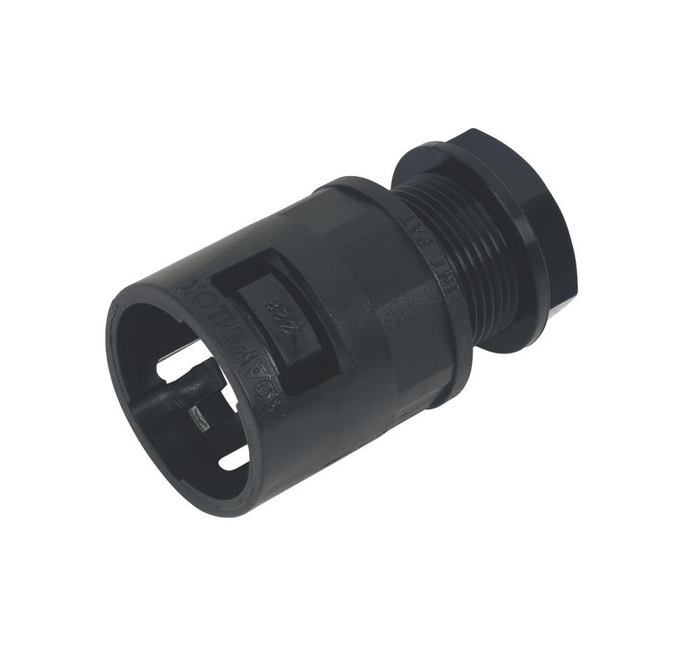 Image of Adaptaflex Type A Straight Fixed External Thread Adaptalok Fitting M25 x 28mm 10 Pack 