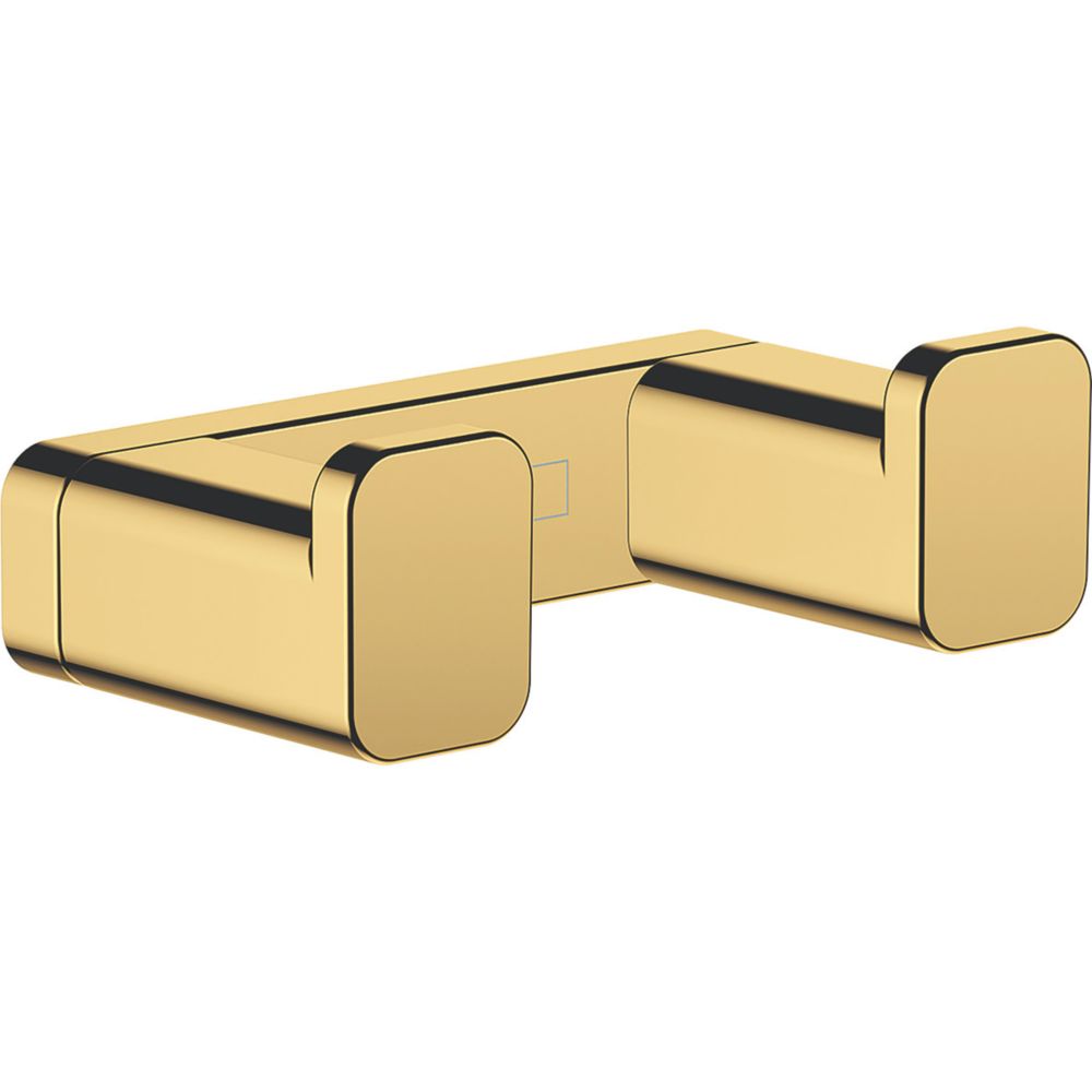 Image of Hansgrohe AddStoris Double Bathroom Hook Polished Gold Optic 