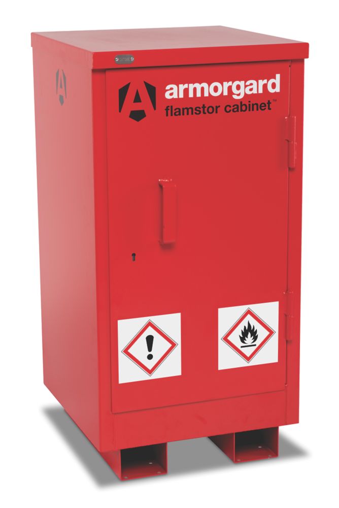 Image of Armorgard Flamstor Hazardous Storage Cabinet Red 500mm x 530mm x 980mm 