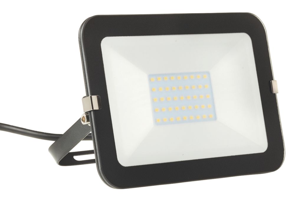 Image of Brackenheath iSpot Outdoor LED Slimline Floodlight Black 30W 2700lm 