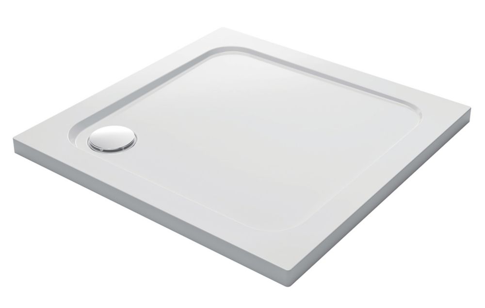 Image of Mira Flight Low Corner Waste Square Shower Tray White 760mm x 760mm x 40mm 