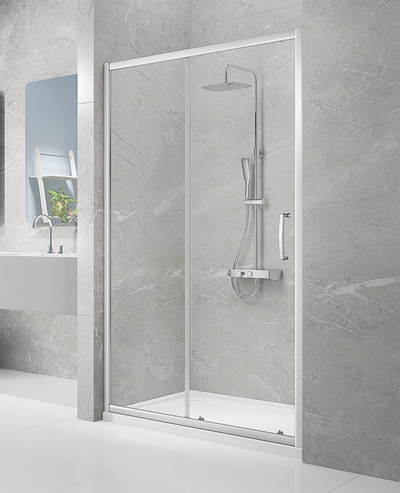 Image of Triton Neo Eight Framed Rectangular Sliding Shower Door Chrome 1100mm x 1900mm 