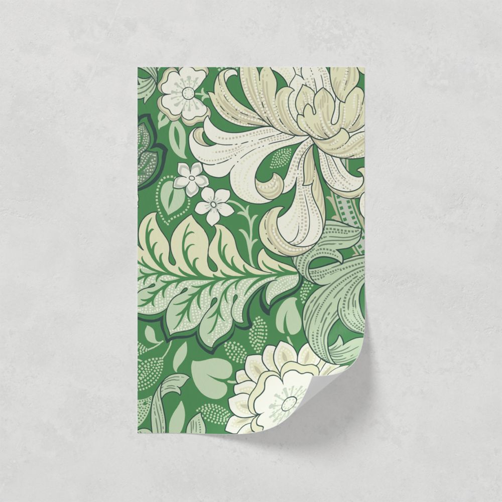 Image of LickPro Green Wildflowers 02 Wallpaper Sample 0.18m x 0.29m 