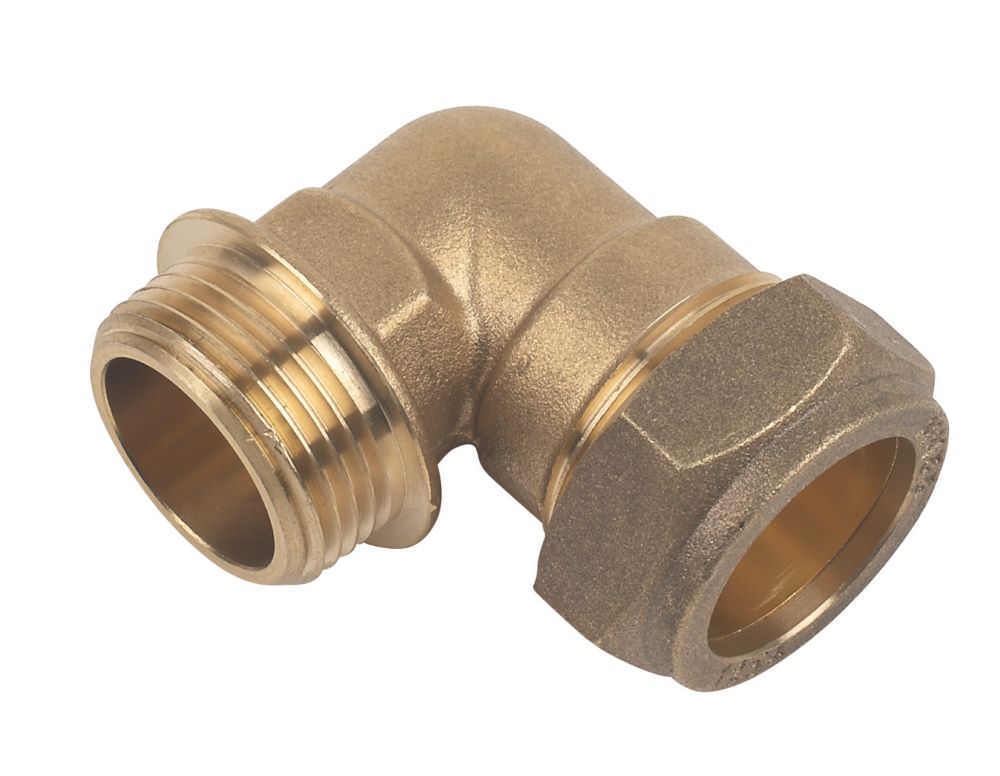 Image of Flomasta Compression Adapting 90Â° Male Elbow 22mm x 3/4" 