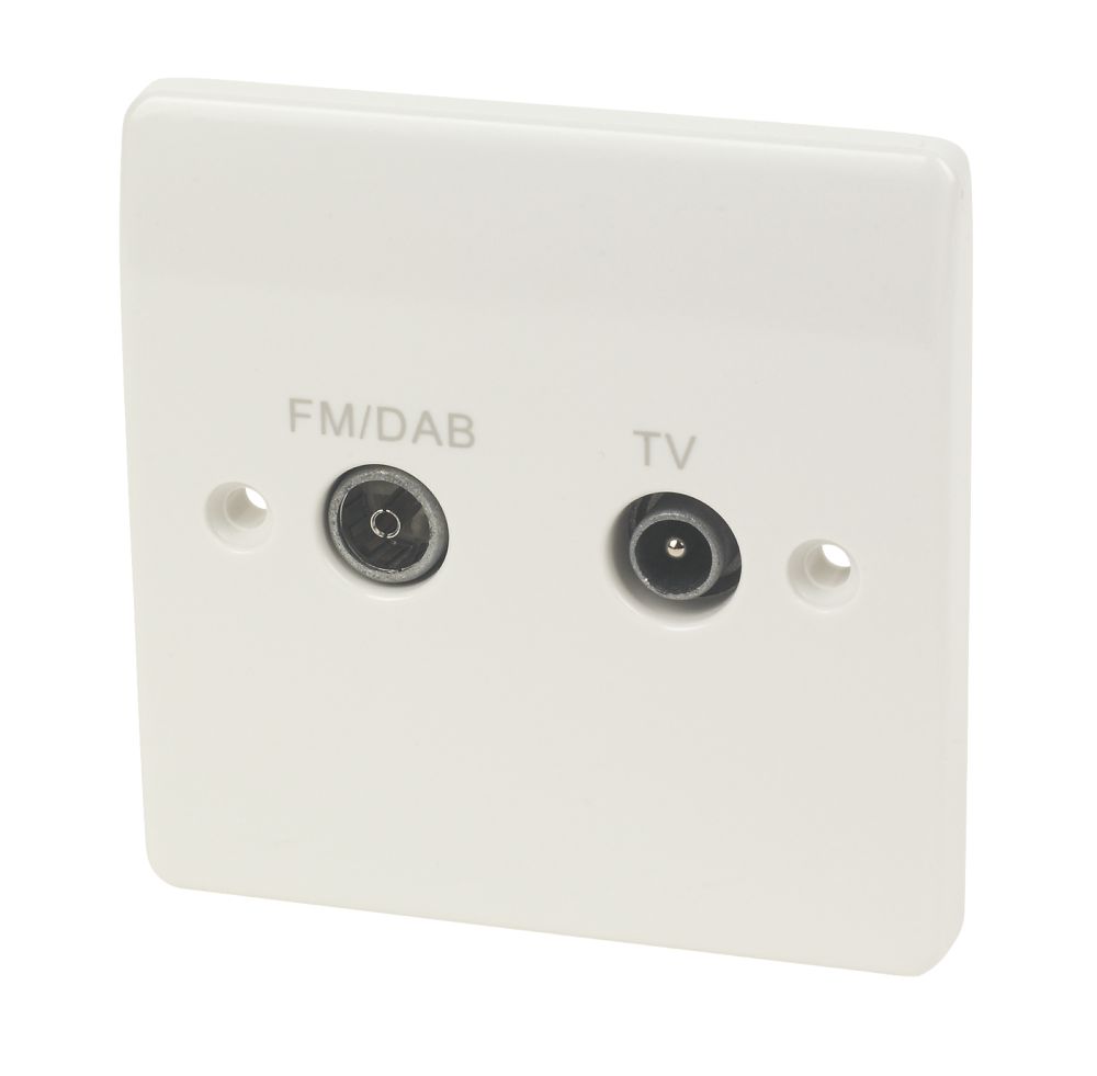Image of MK Logic Plus 1-Gang Duplex Multimedia Socket White 