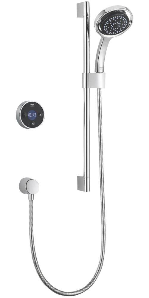 Image of Mira Platinum HP/Combi Rear-Fed Single Outlet Black / Chrome Thermostatic Wireless Digital Mixer Shower 