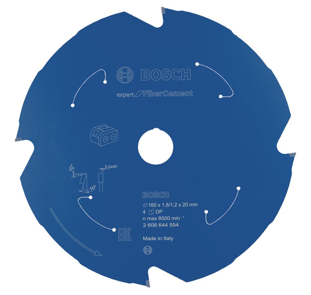Image of Bosch Expert Fibre Cement Circular Saw Blade 160mm x 20mm 4T 