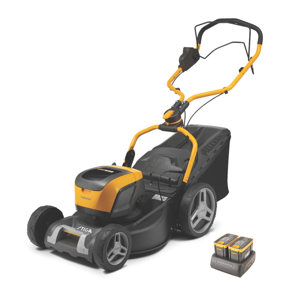 Image of Stiga Collector 548e S Kit 48V 2 x 4Ah Li-Ion E-Power Brushless Cordless 46cm Self-Propelled Rotary Lawn Mower 
