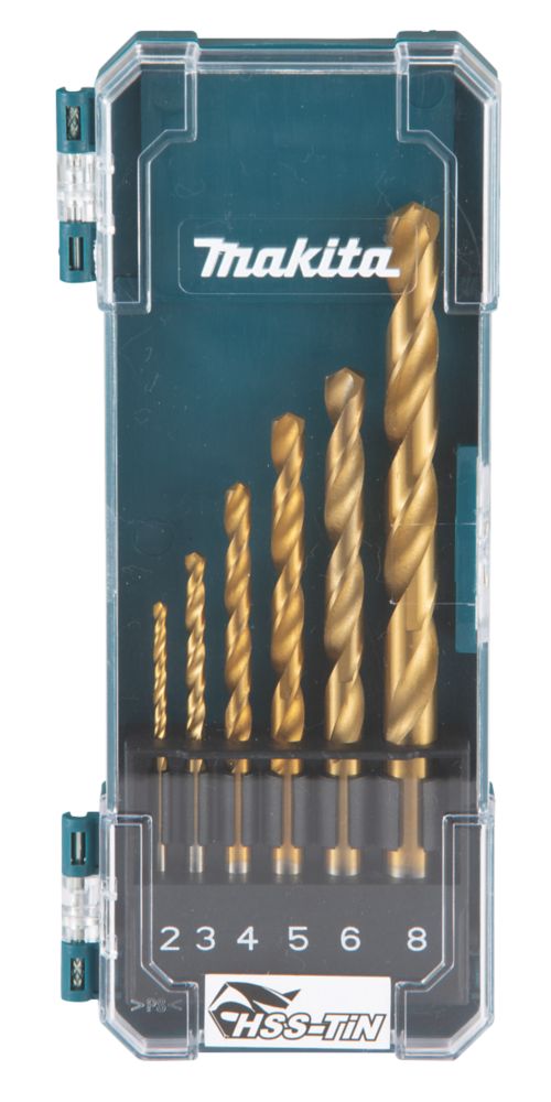 Image of Makita D-72833 Straight Shank HSS TiN Drill Bit Eco Set 6 Pieces 