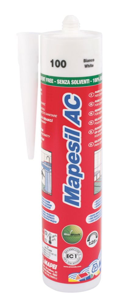 Image of Mapei Mapesil Solvent-Free Silicone Sealant White 310ml 