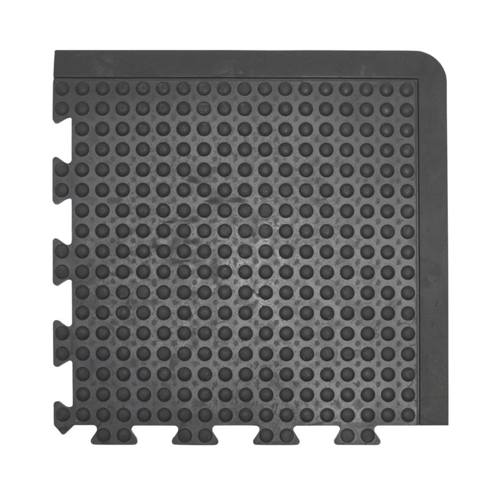 Image of COBA Europe Bubblemat Connect Anti-Fatigue Floor Corner Mat Black 0.5m x 0.5m x 14mm 
