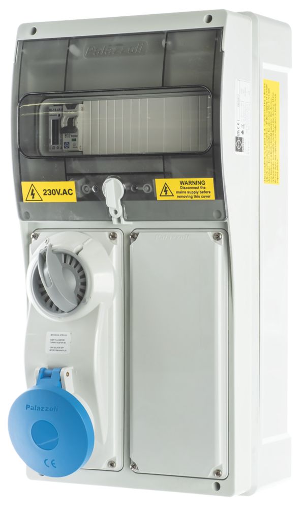 Image of Lewden 32A 30mA 1-Way Metered Switched Caravan Hook Up Point 1x32A With RCBO 