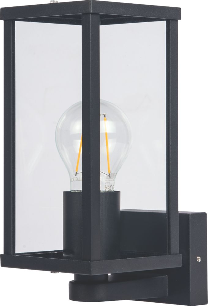Image of Luceco Outdoor LED Arm-Hung Decorative Wall Lantern Black 7W 810lm 
