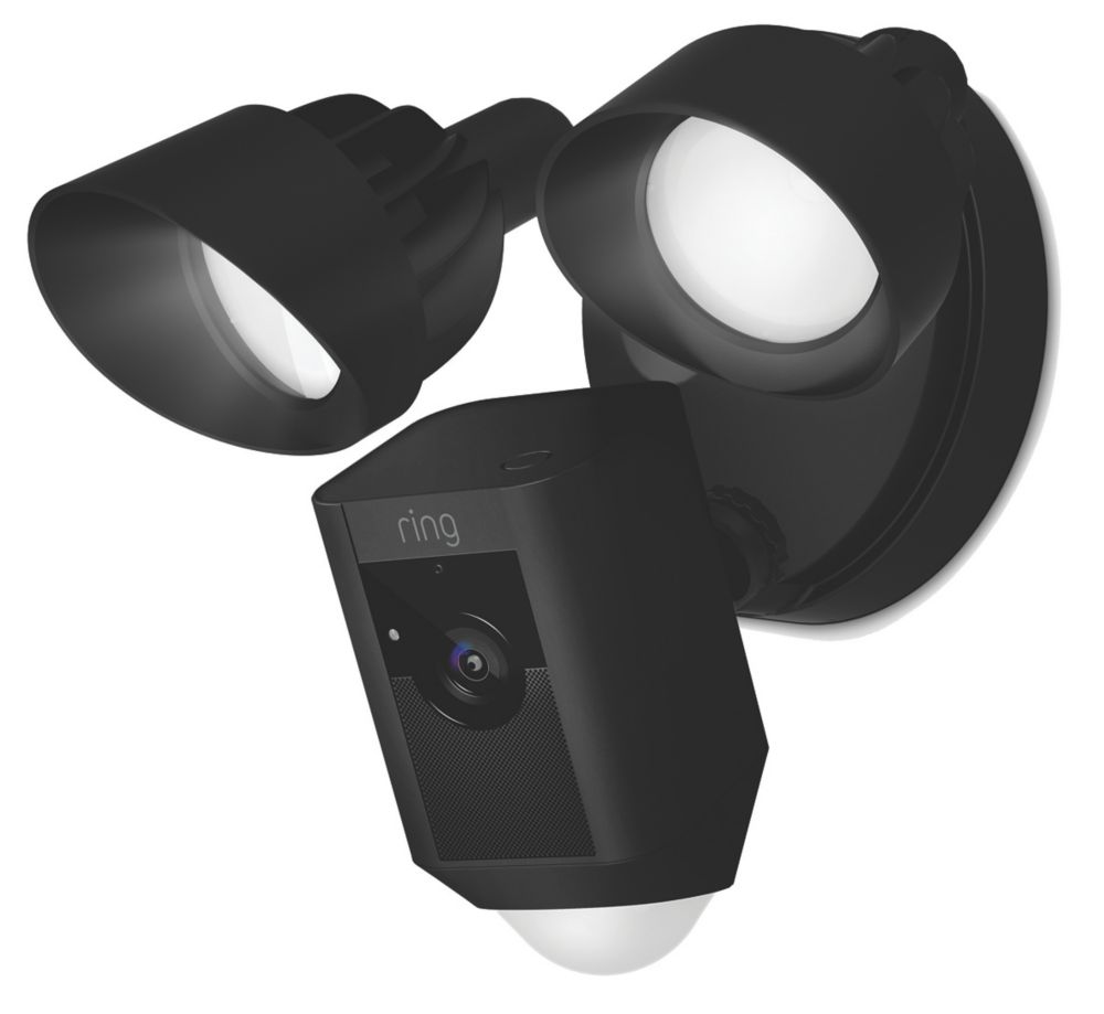 Image of Ring Cam Wired Plus 8SF1P1-BEU0 Black Wired 1080p Outdoor Smart Camera with Floodlight with PIR Sensor 