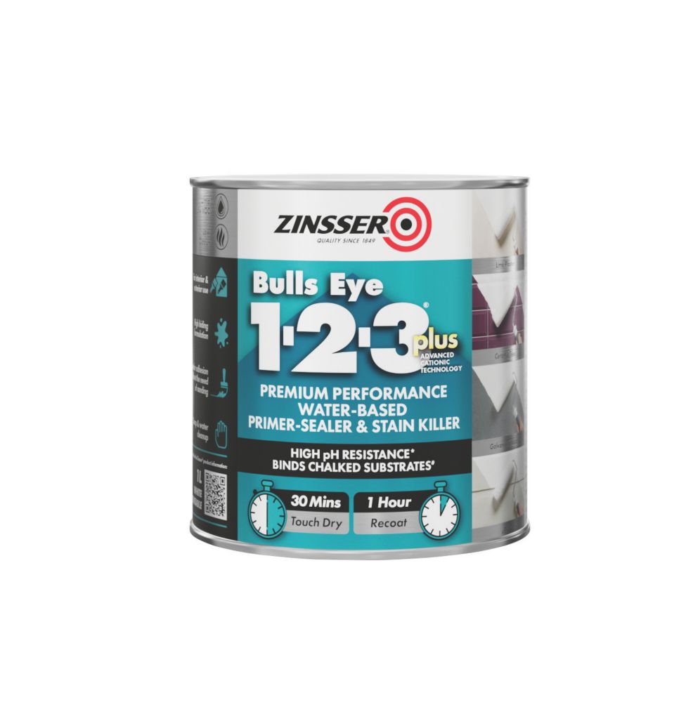 Image of Zinsser Bulls Eye 1-2-3 Plus Primer 1Ltr 