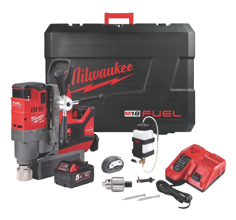 Image of Milwaukee M18FMDP-502C 18V 2 x 5.0Ah Li-Ion RedLithium Brushless Cordless Magnetic Press Drill 