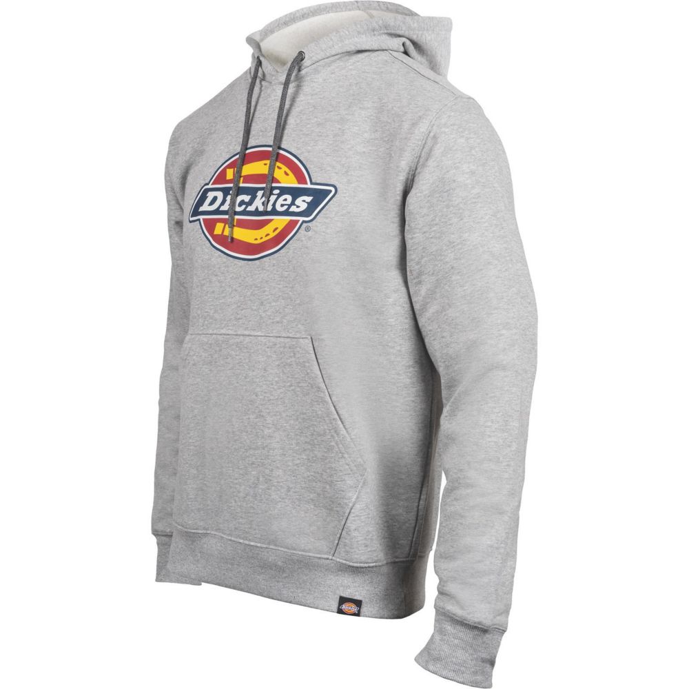 Image of Dickies Logo Fleece Hoodie Heather Grey X Large 41-43" Chest 