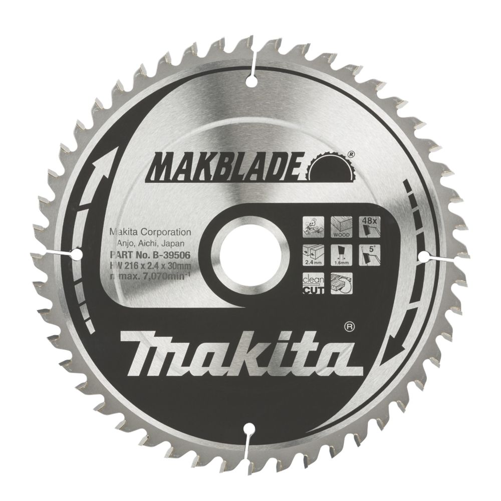 Image of Makita Wood TCT Circular Saw Blade 216mm x 30mm 48T 