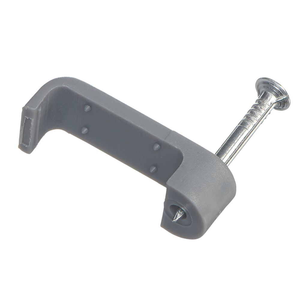 Image of Deta Grey Flat Double Twin & Earth Cable Clips 2.5mm 100 Pack 