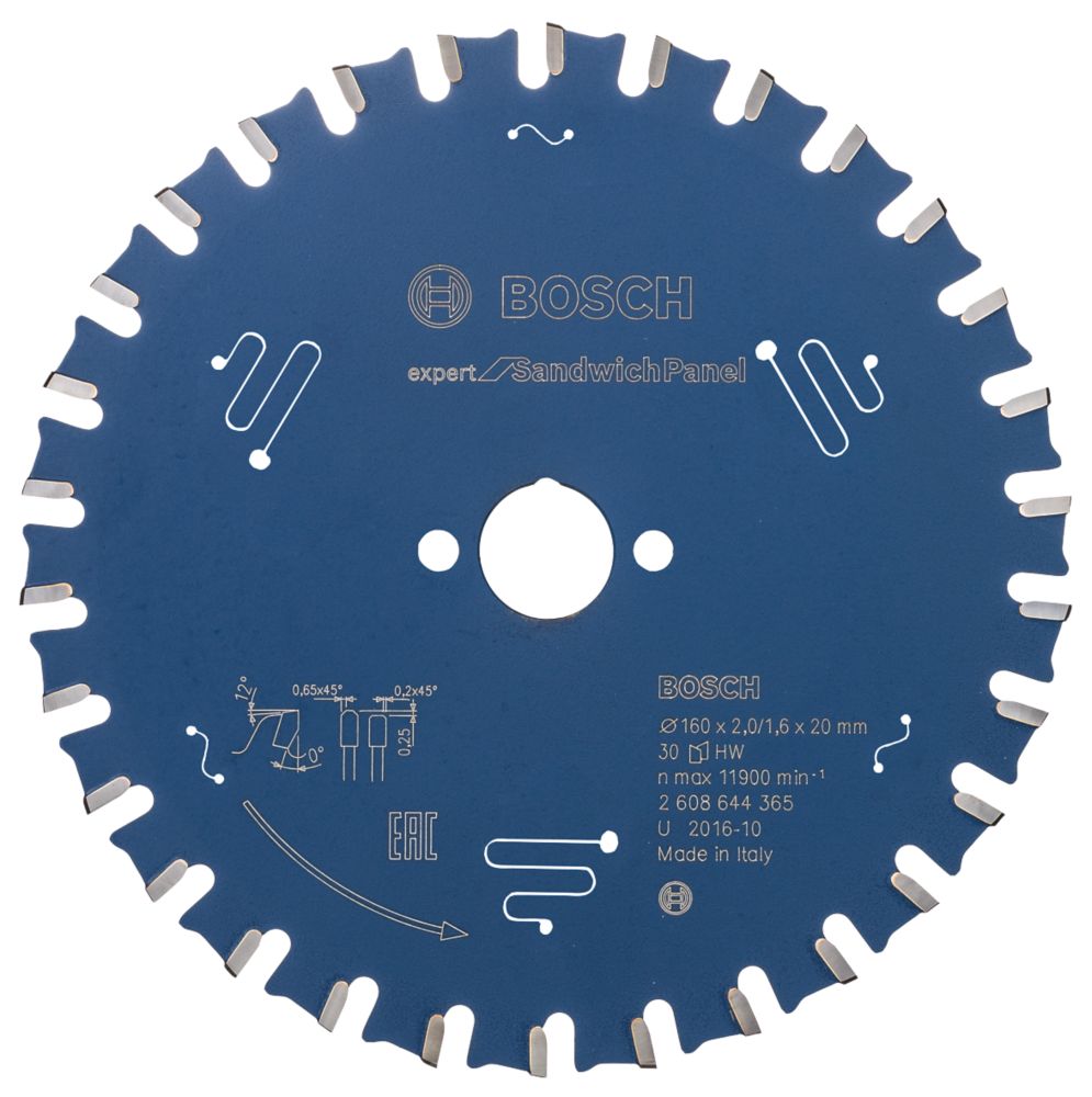 Image of Bosch Expert Sandwich Panel Circular Saw Blade 160mm x 20mm 30T 