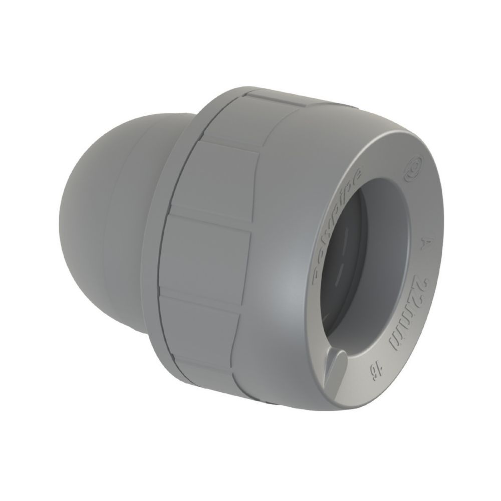 Image of PolyPlumb Plastic Push-Fit Socket Ends 22mm 2 Pack 